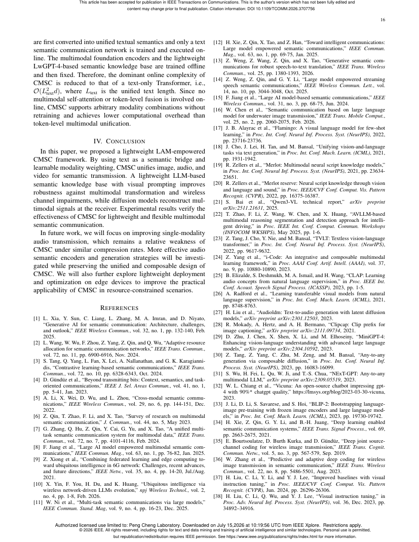 Composable Multimodal Semantic Communication: A Lightweight Large AI Model Approach 关键结果页