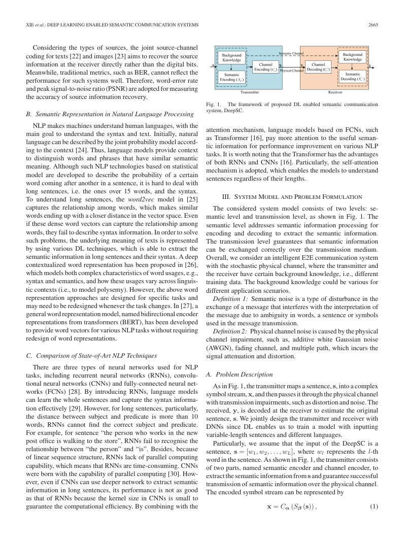 Deep Learning Enabled Semantic Communication Systems 架构/方法页