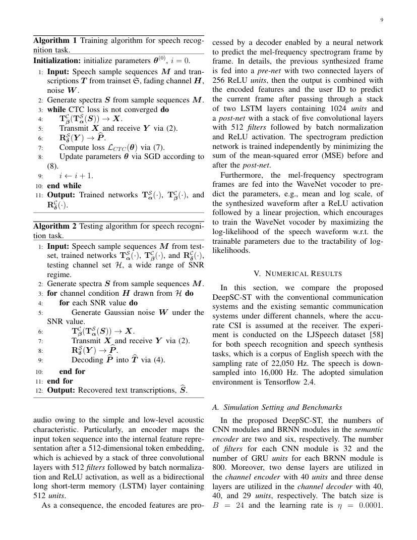 Deep Learning Enabled Semantic Communications With Speech Recognition and Synthesis 关键结果页