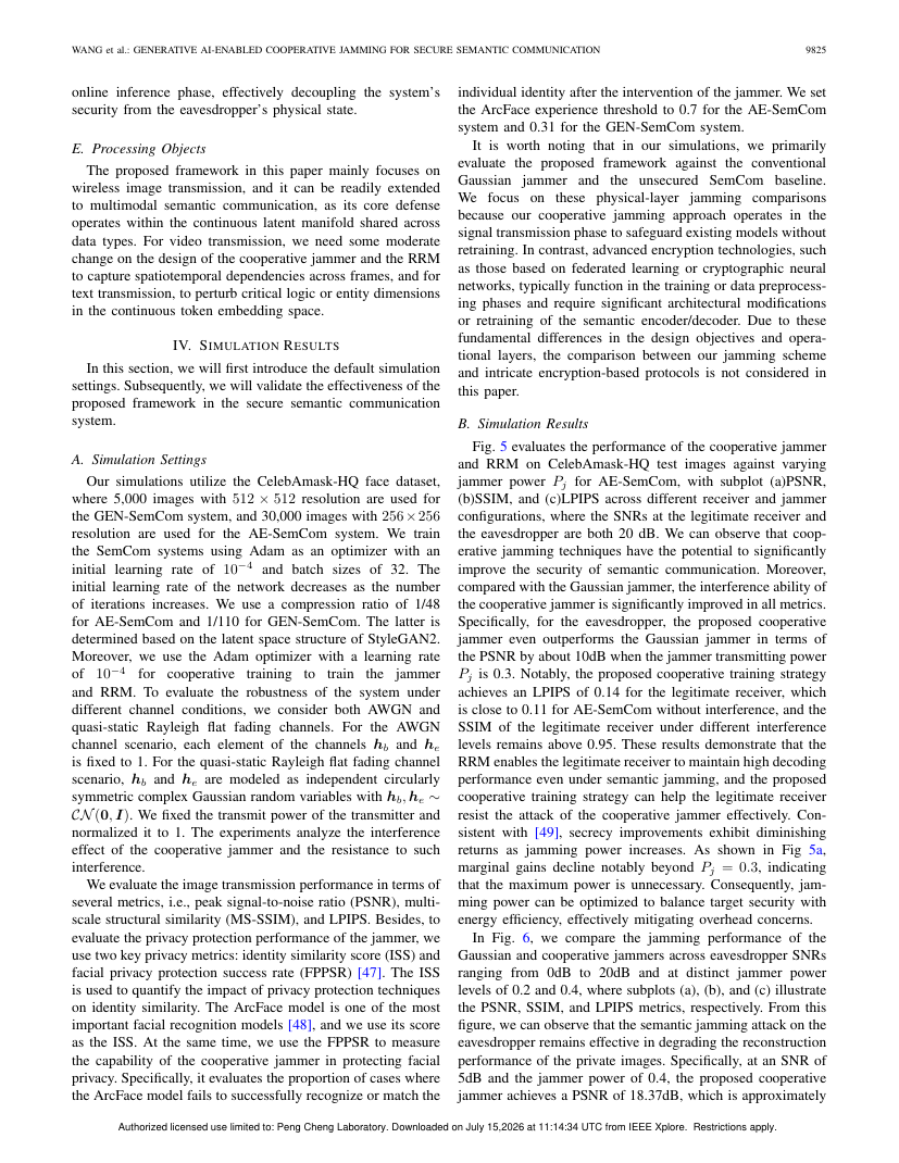 Generative AI-Enabled Cooperative Jamming for Secure Semantic Communication 关键结果页