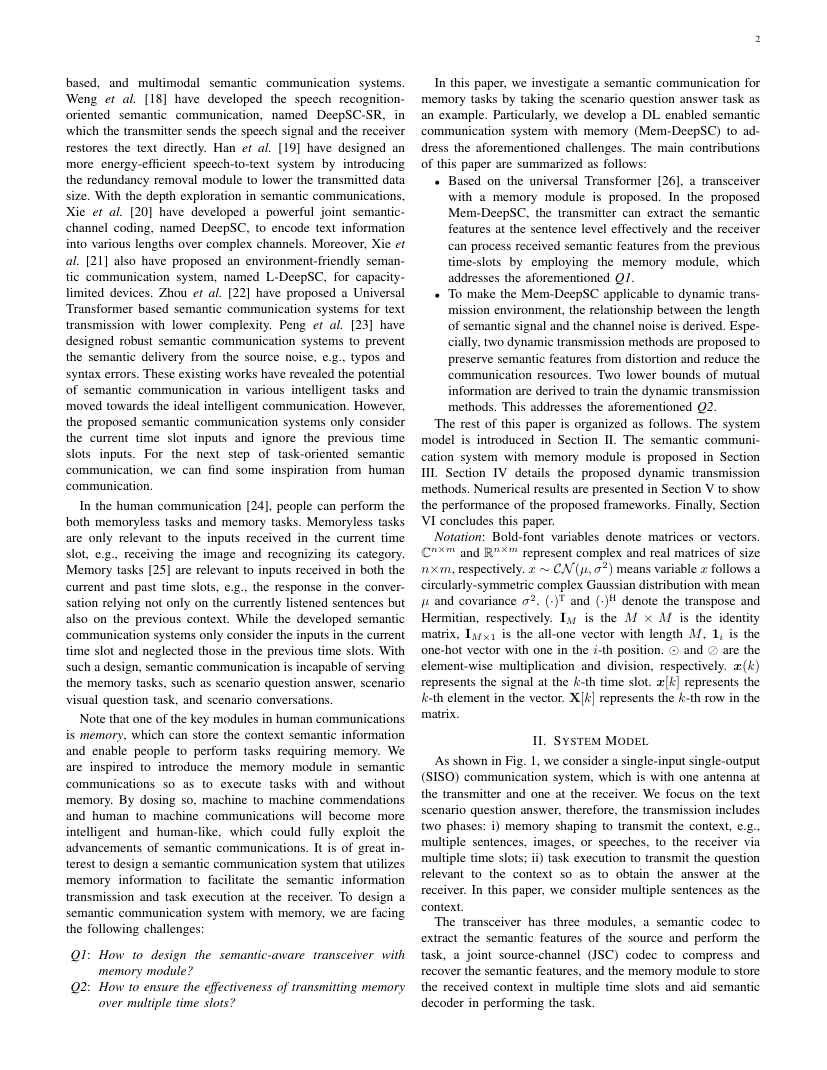 Semantic Communication With Memory 架构/方法页