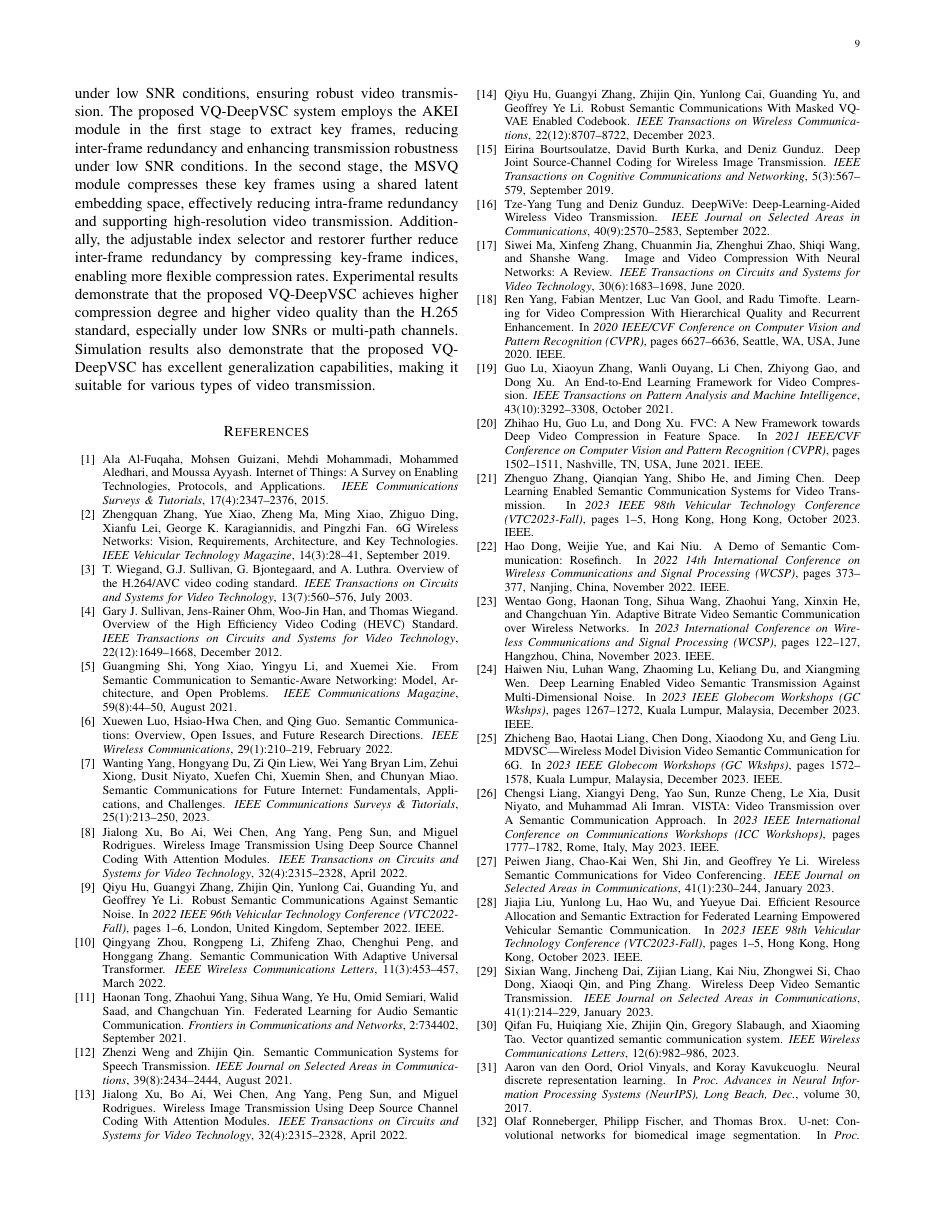 VQ-DeepVSC: A Dual-Stage Vector Quantization Framework for Video Semantic Communication 结果页