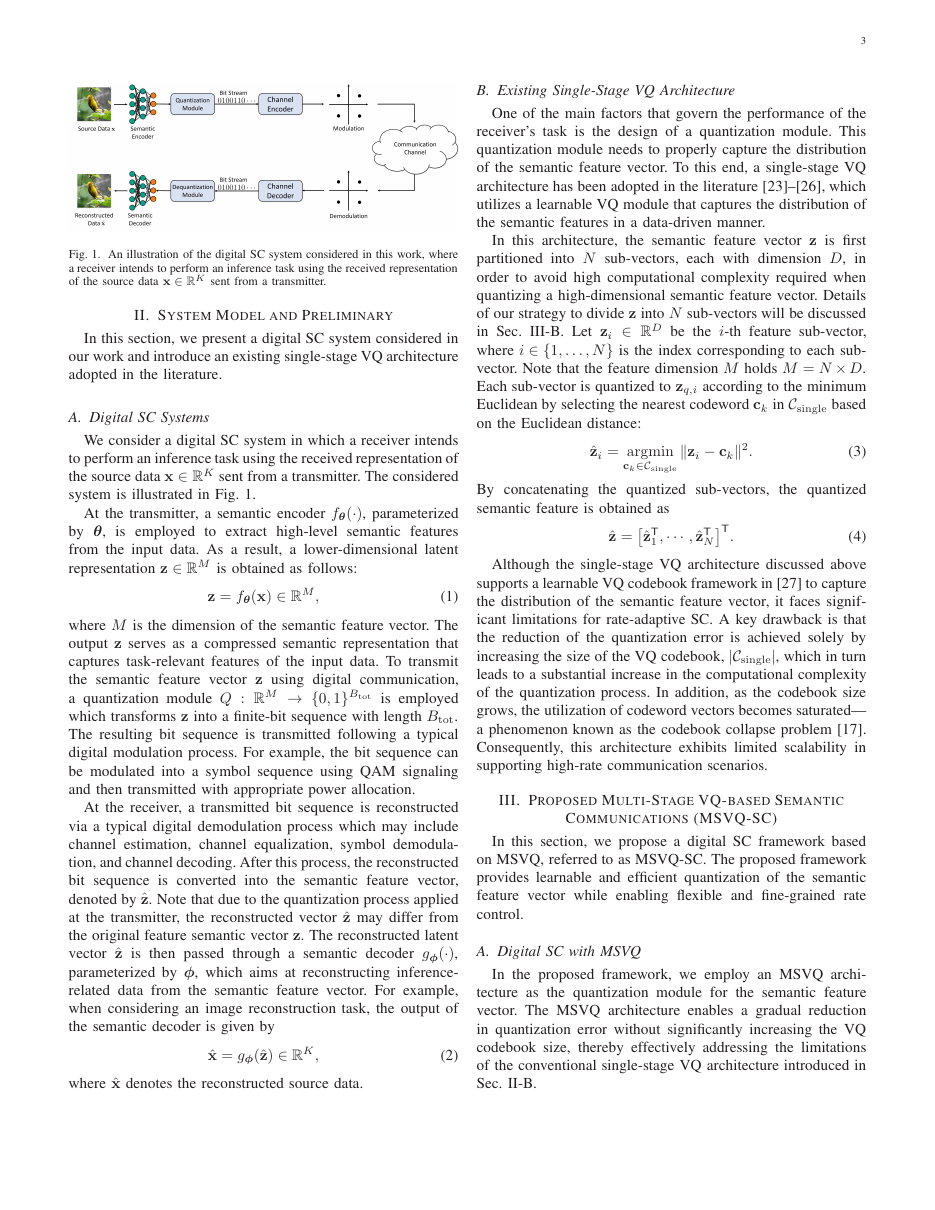 Rate-Adaptive Semantic Communication via Multi-Stage Vector Quantization 方法页
