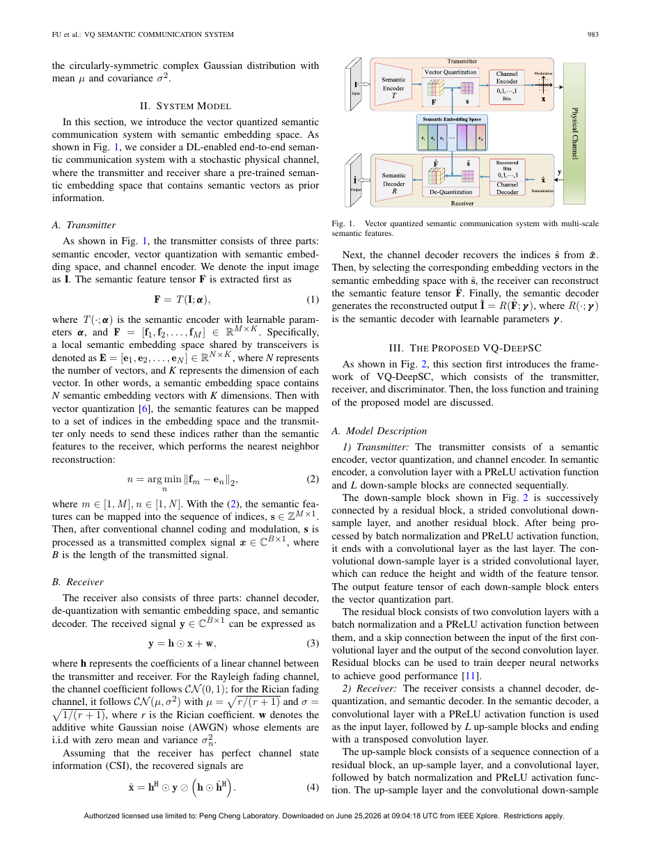 Vector Quantized Semantic Communication System 方法页