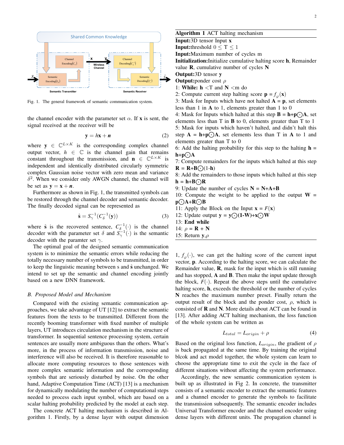 Semantic Communication With Adaptive Universal Transformer 方法/架构页