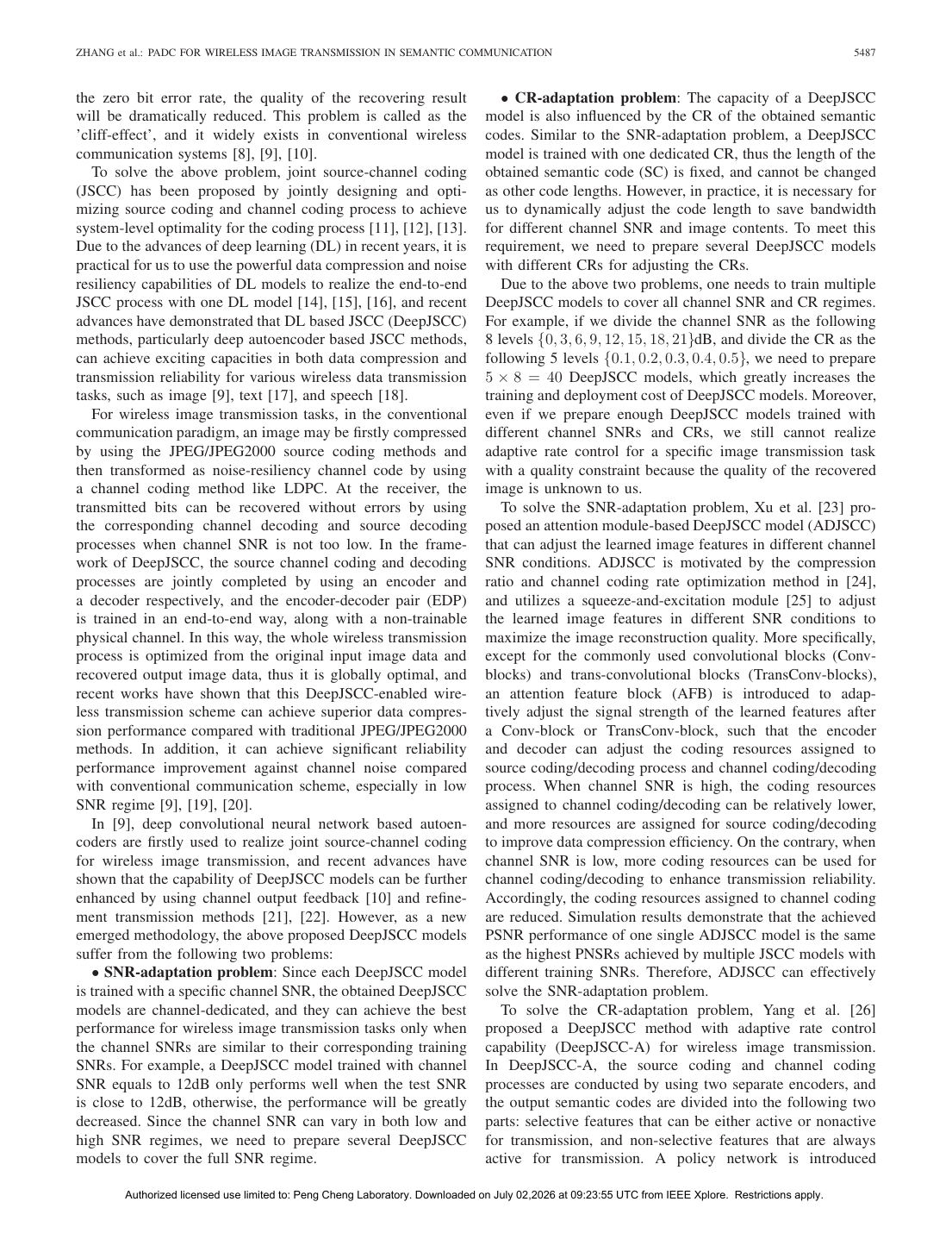 Predictive and Adaptive Deep Coding for Wireless Image Transmission in Semantic Communication 方法/架构页