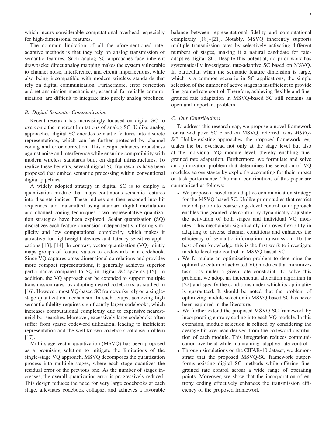 Rate-Adaptive Semantic Communication via Multi-Stage Vector Quantization 方法/架构页