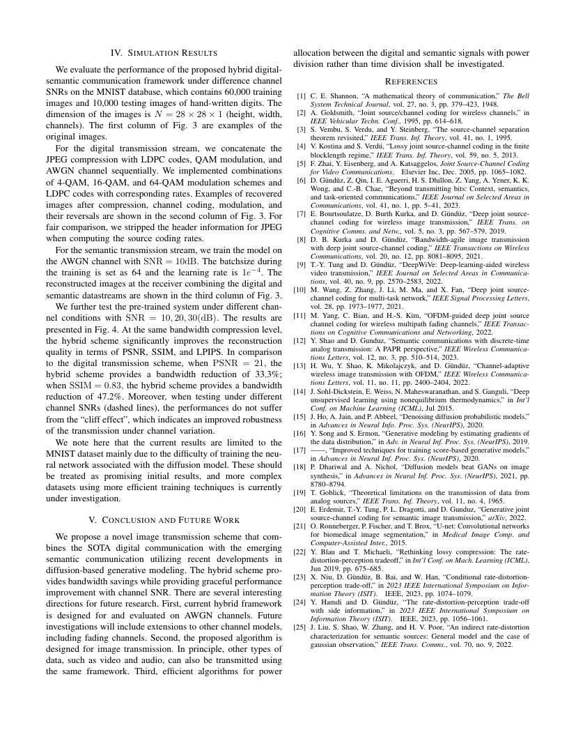 A Hybrid Wireless Image Transmission Scheme with Diffusion 关键结果页