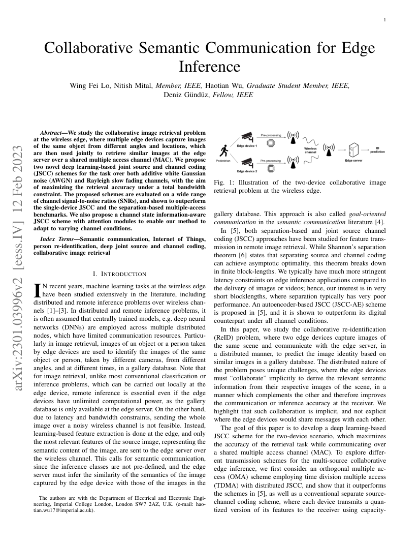 Collaborative Semantic Communication for Edge Inference 架构/方法页