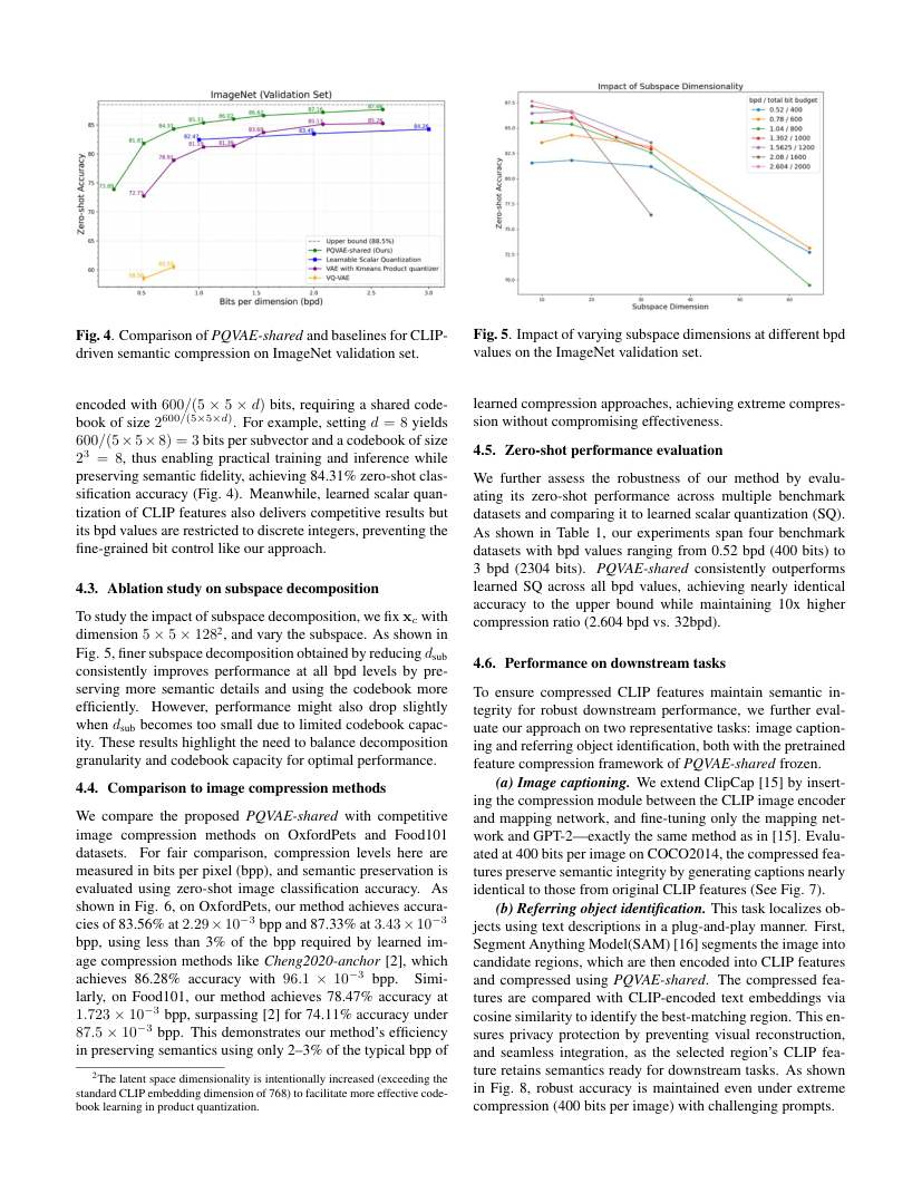 Compression Beyond Pixels: Semantic Compression with Multimodal Foundation Models 关键结果页