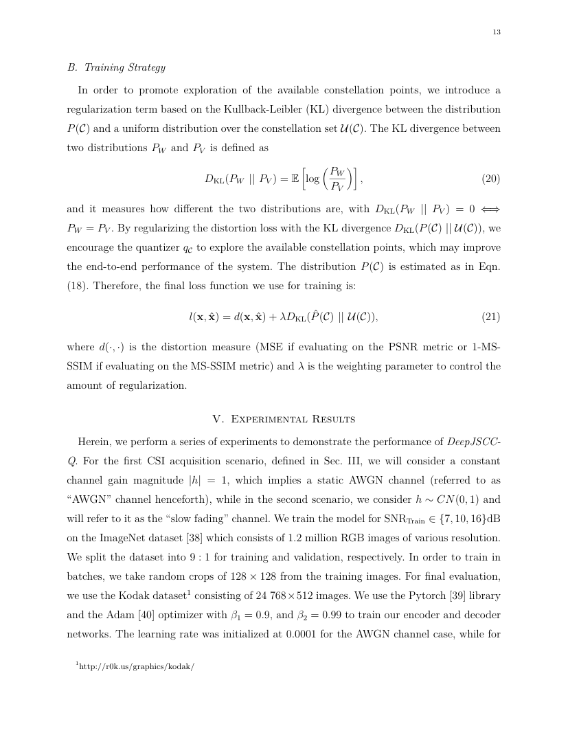 DeepJSCC-Q: Constellation Constrained Deep Joint Source-Channel Coding 关键结果页