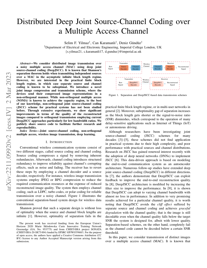 Distributed Deep Joint Source-Channel Coding over a Multiple Access Channel 架构/方法页