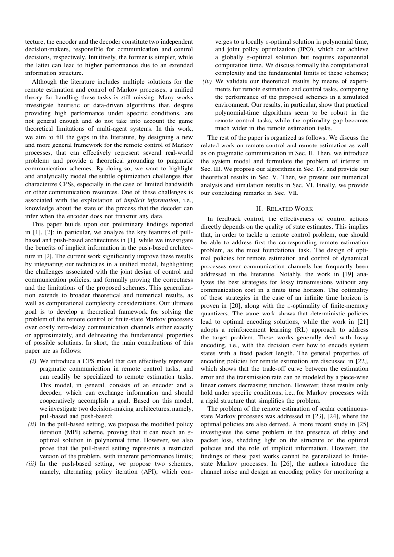 Pragmatic Communication for Remote Control of Finite-State Markov Processes 架构/方法页