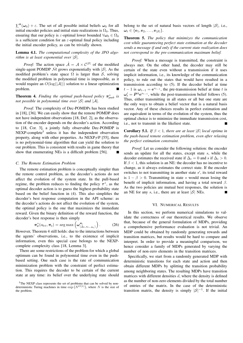 Pragmatic Communication for Remote Control of Finite-State Markov Processes 关键结果页