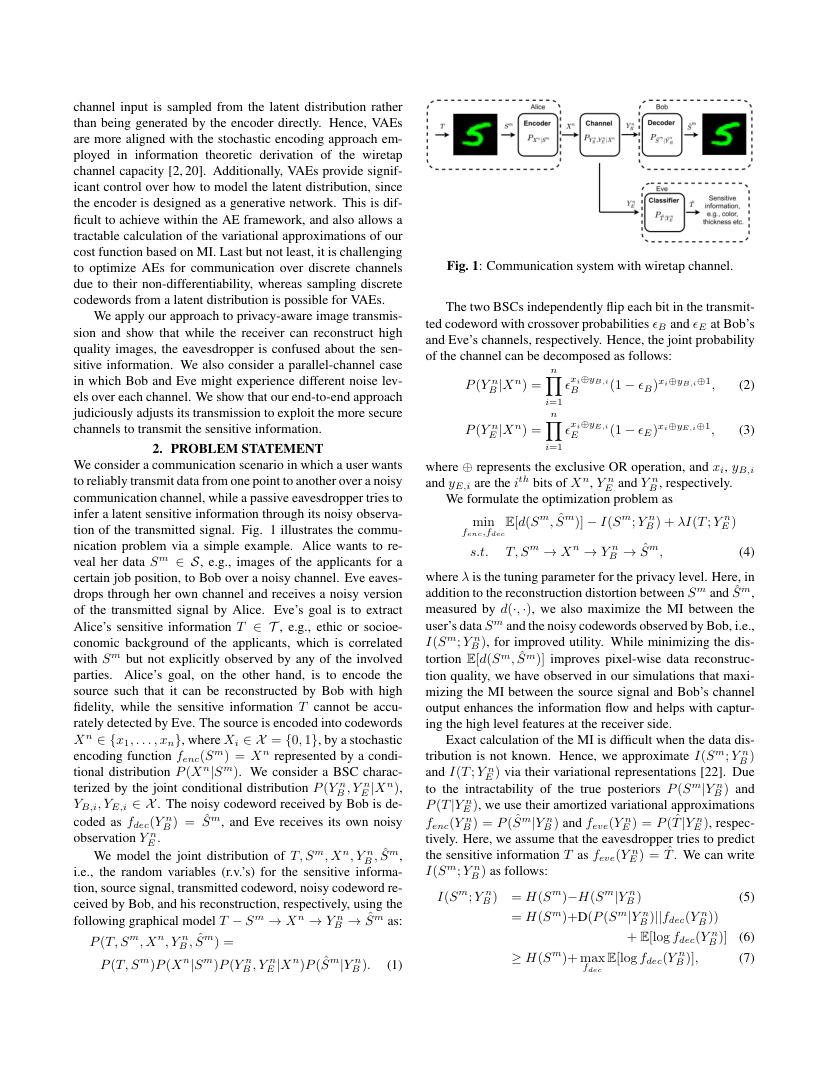 Privacy-Aware Communication over a Wiretap Channel with Generative Networks 架构/方法页