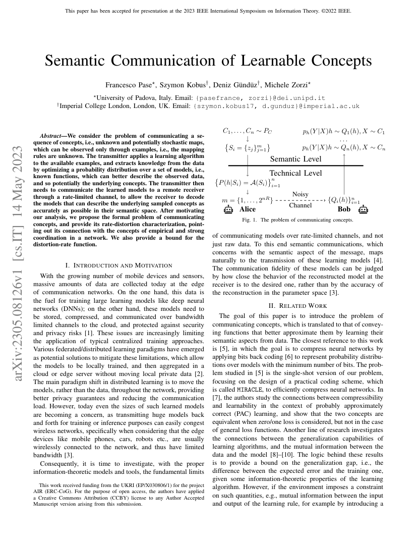 Semantic Communication of Learnable Concepts 架构/方法页