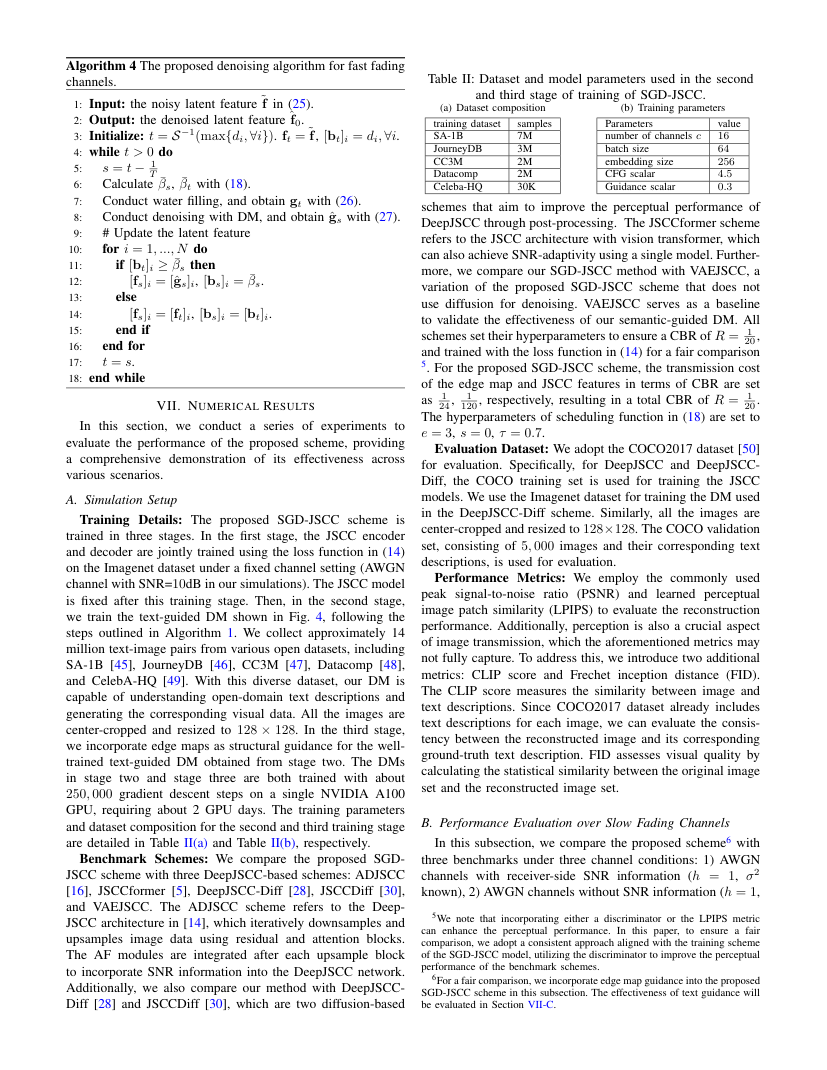 Semantics-Guided Diffusion for Deep Joint Source-Channel Coding in Wireless Image Transmission 关键结果页