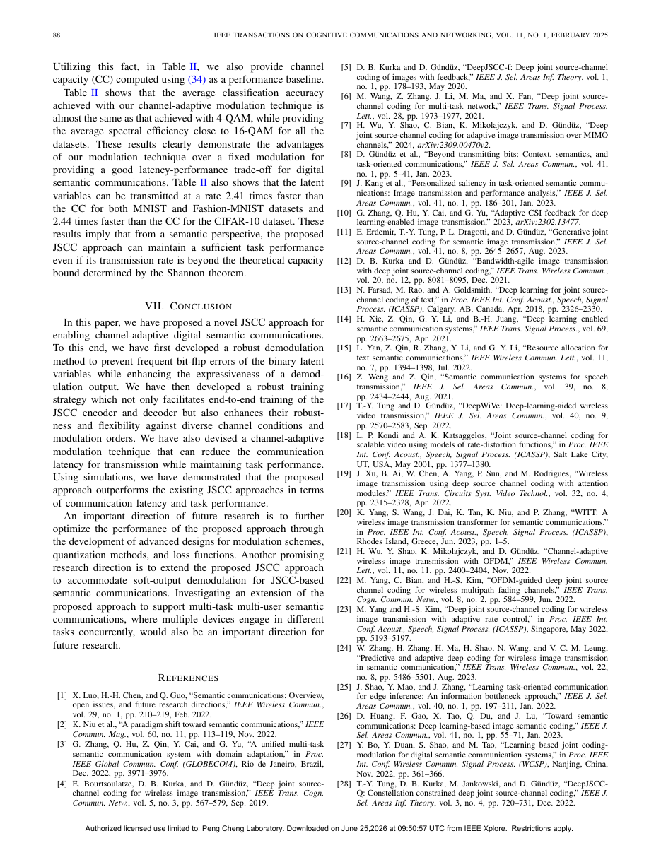 Joint Source-Channel Coding for Channel-Adaptive Digital Semantic Communications 结果页