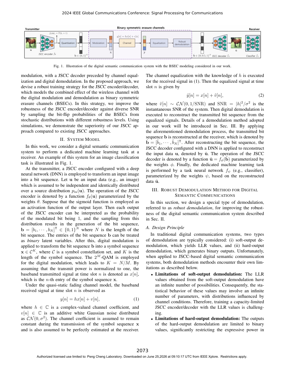 Joint Source-Channel Coding for Robust Digital Semantic Communications 方法页