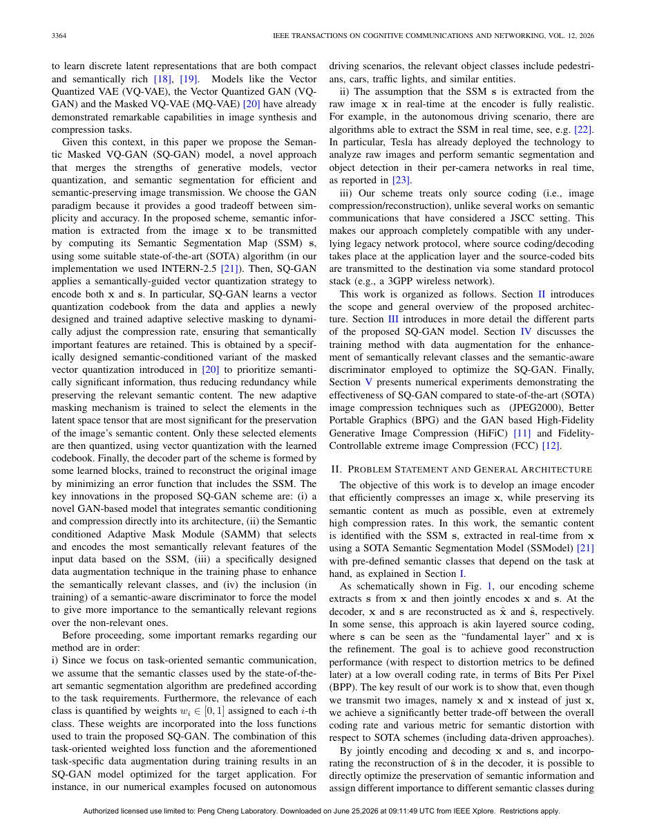 SQ-GAN: Semantic Image Communications Using Masked Vector Quantization 方法页