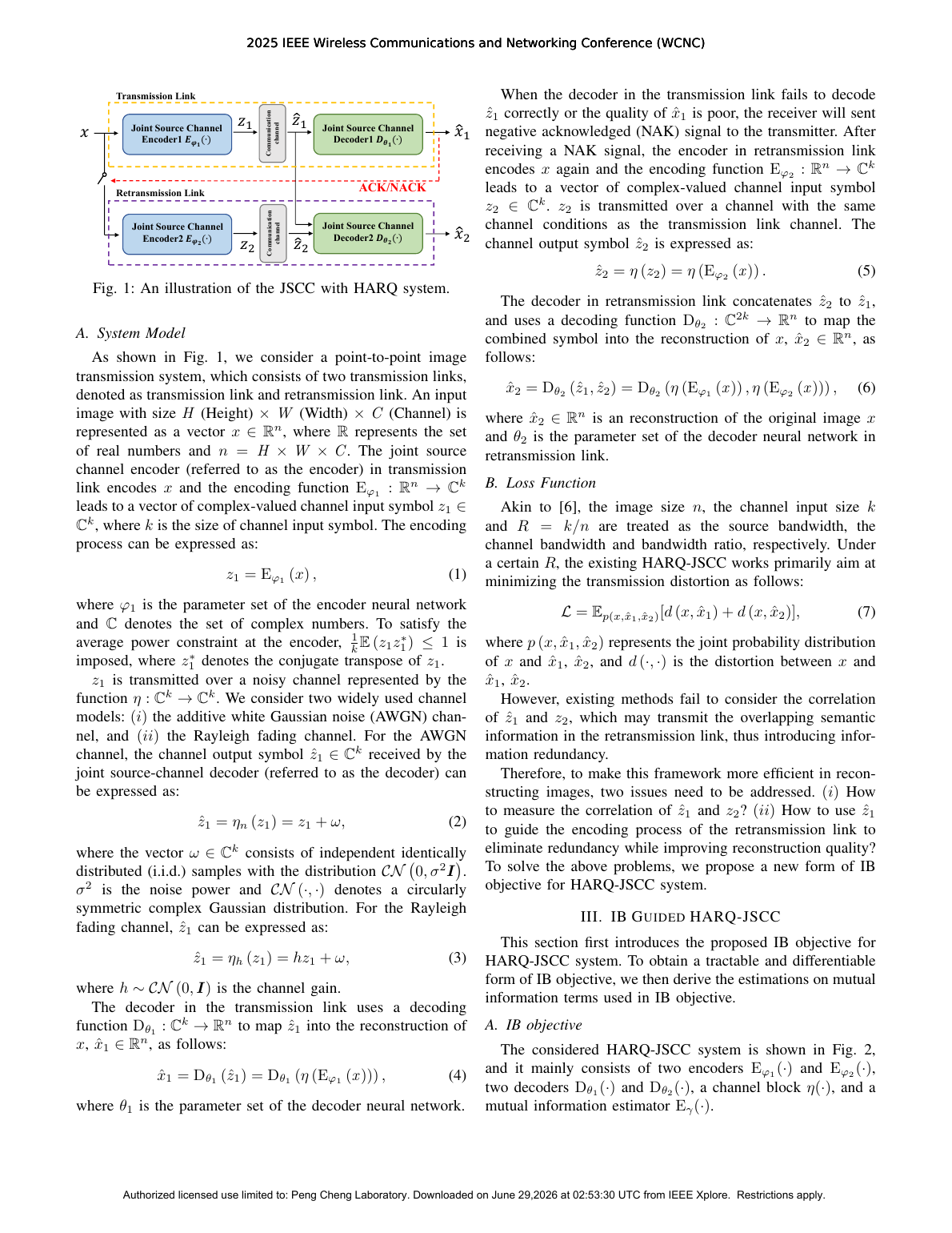 Information Bottleneck Guided Joint Source-Channel Coding with HARQ method