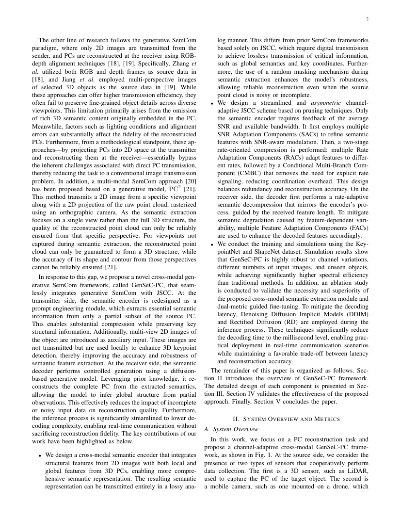 Channel-Adaptive Cross-Modal Generative Semantic Communication for Point Cloud Transmission 架构/方法页