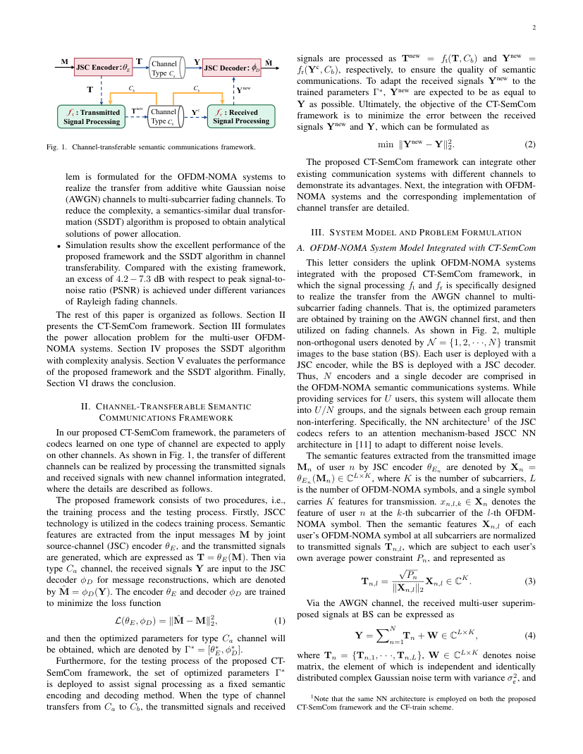Channel-Transferable Semantic Communications for Multi-User OFDM-NOMA Systems 架构/方法页