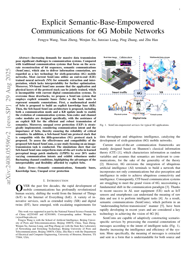 Explicit Semantic-Base-Empowered Communications for 6G Mobile Networks 架构/方法页