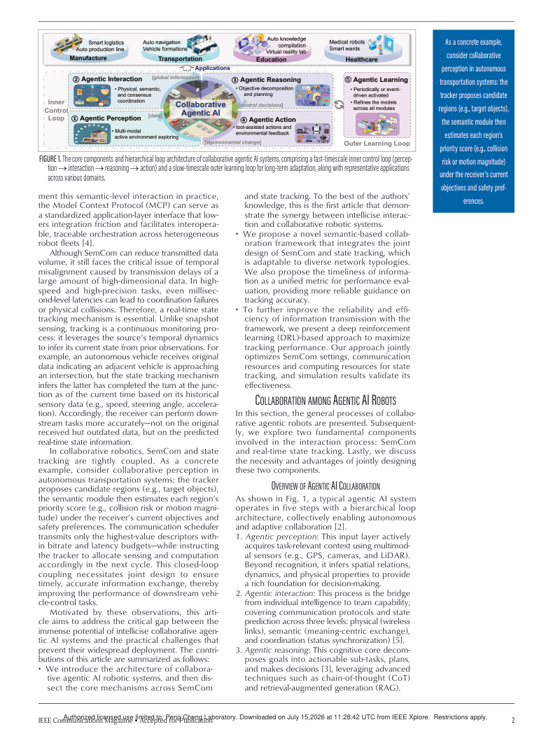 Integration of Semantic Communication and State Tracking for Intellicise Agentic Collaboration 架构/方法页