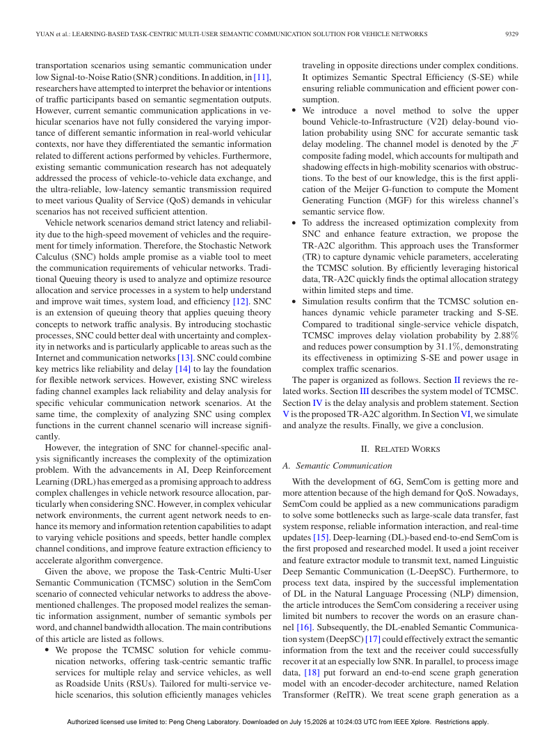 Learning-Based Task-Centric Multi-User Semantic Communication Solution for Vehicle Networks 架构/方法页