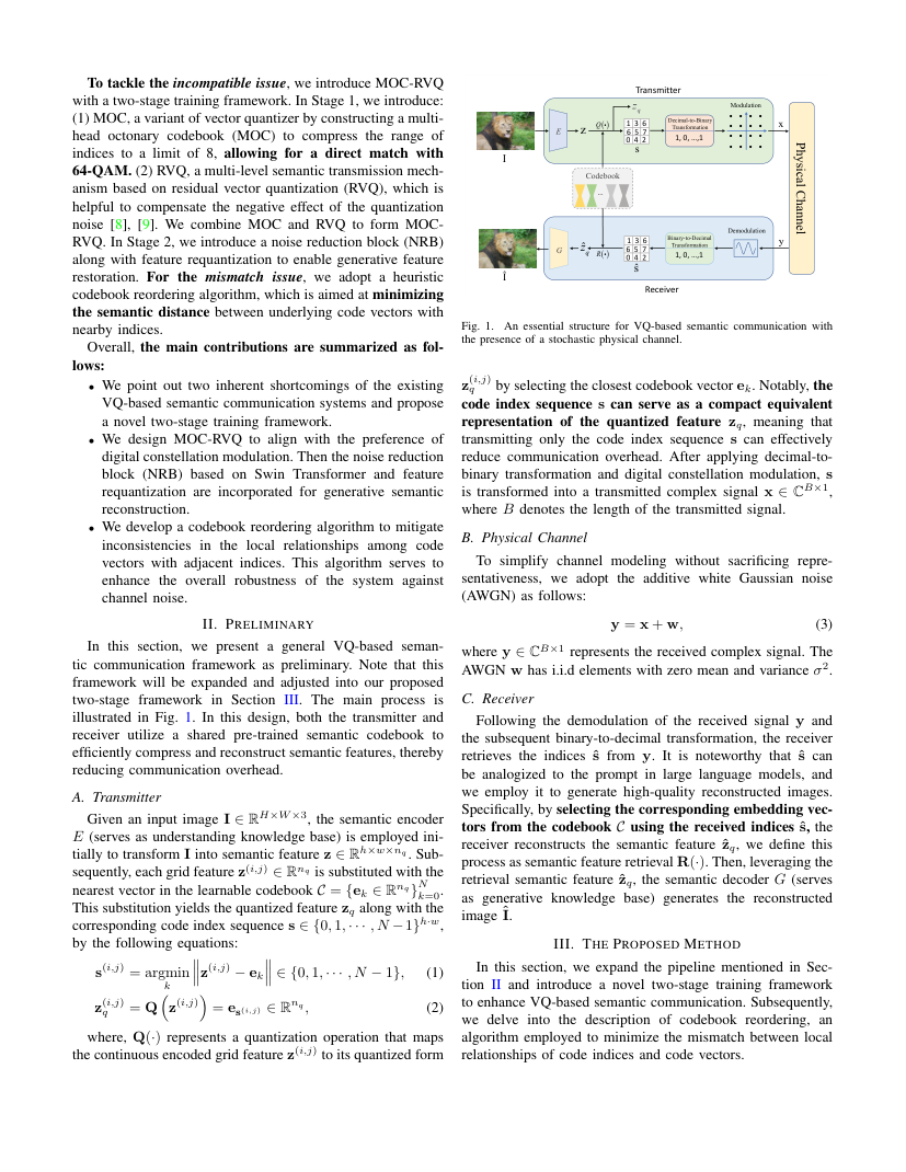 MOC-RVQ: Multilevel Codebook-Assisted Digital Generative Semantic Communication 架构/方法页