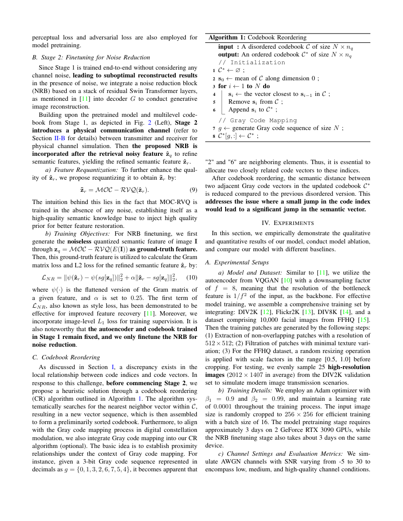 MOC-RVQ: Multilevel Codebook-Assisted Digital Generative Semantic Communication 关键结果页
