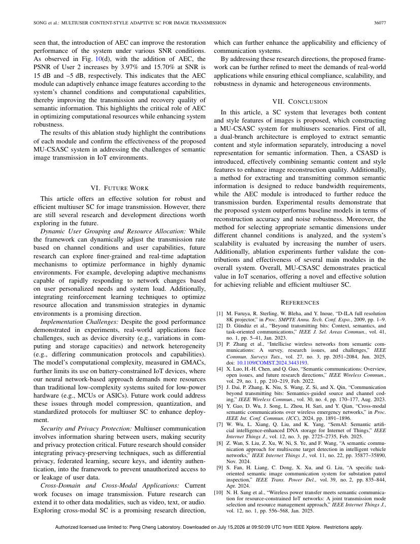 Multiuser Content-Style Adaptive Semantic Communication for Image Transmission 关键结果页