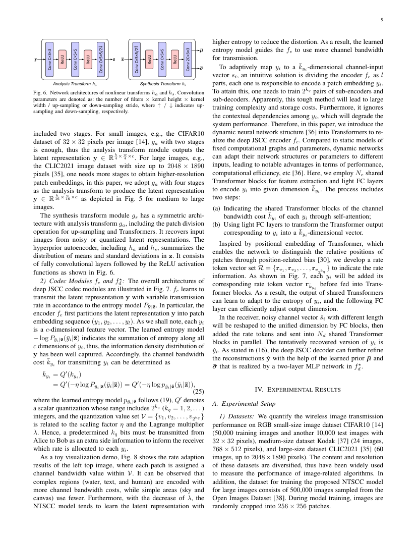 Nonlinear Transform Source-Channel Coding for Semantic Communications 关键结果页