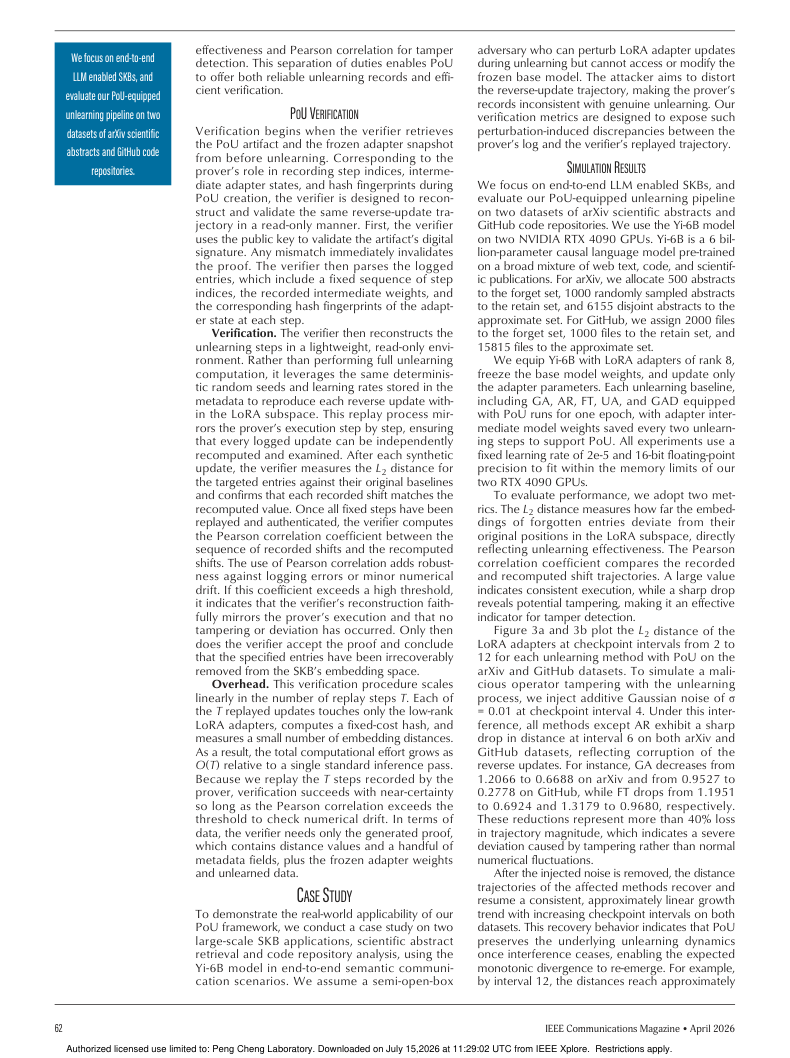 Proof of Unlearning for Semantic Knowledge Bases in Large Language Models-Enabled Semantic Communication 关键结果页