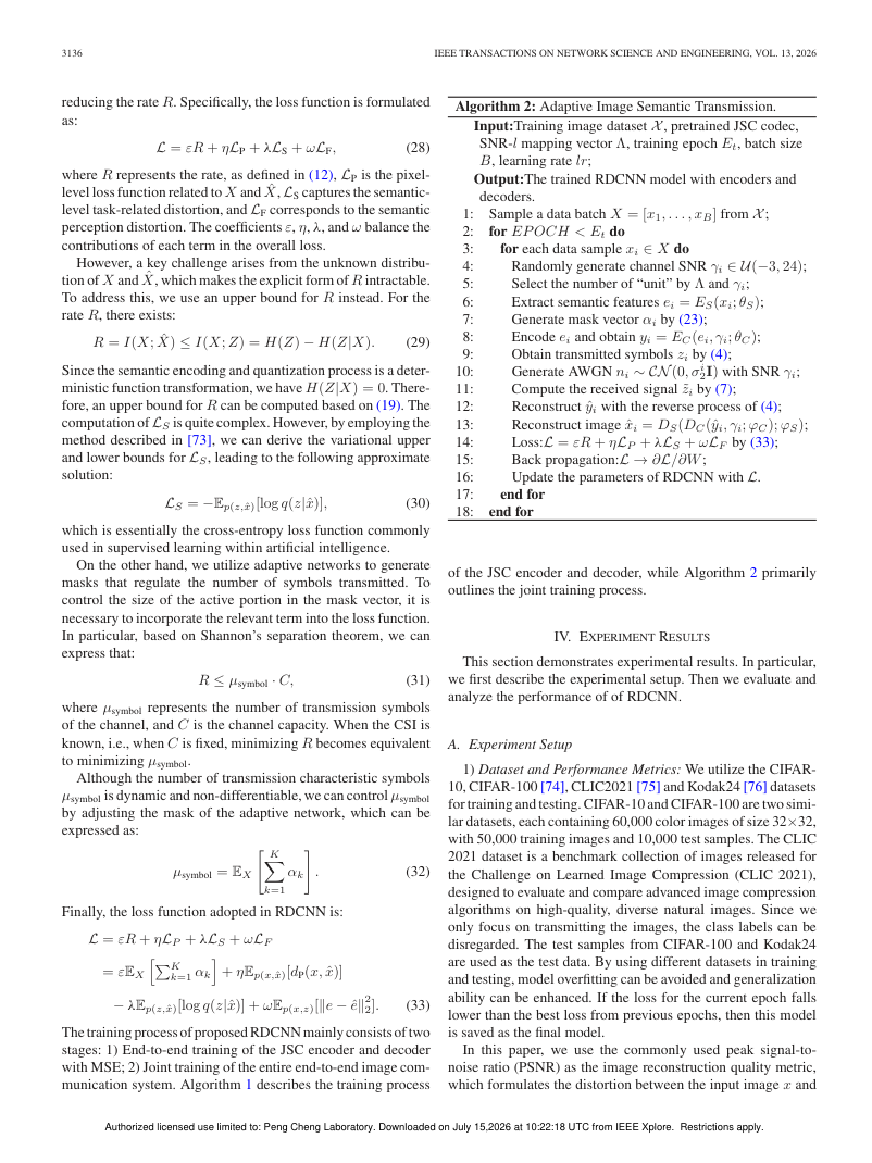 Resilient Image Semantic Communication Based on Rate-Optimized Information Bottleneck Theory 关键结果页