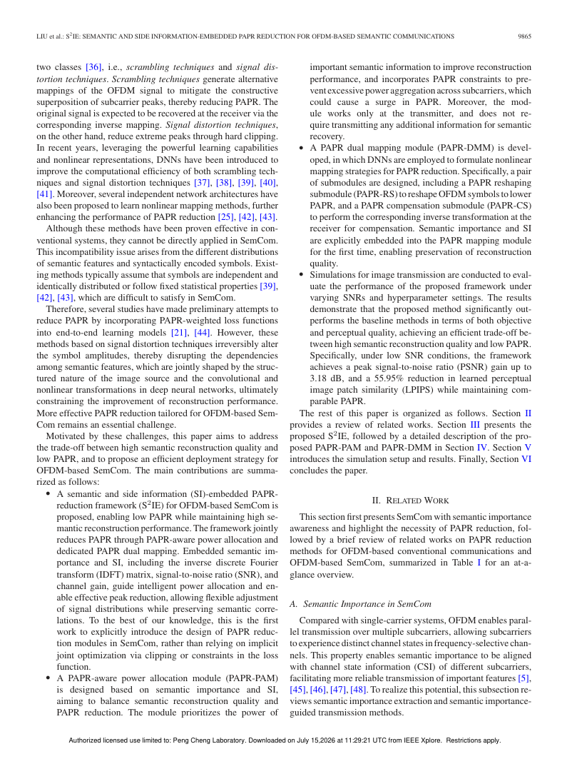 S2IE: Semantic and Side Information-Embedded PAPR Reduction for OFDM-Based Semantic Communications 架构/方法页
