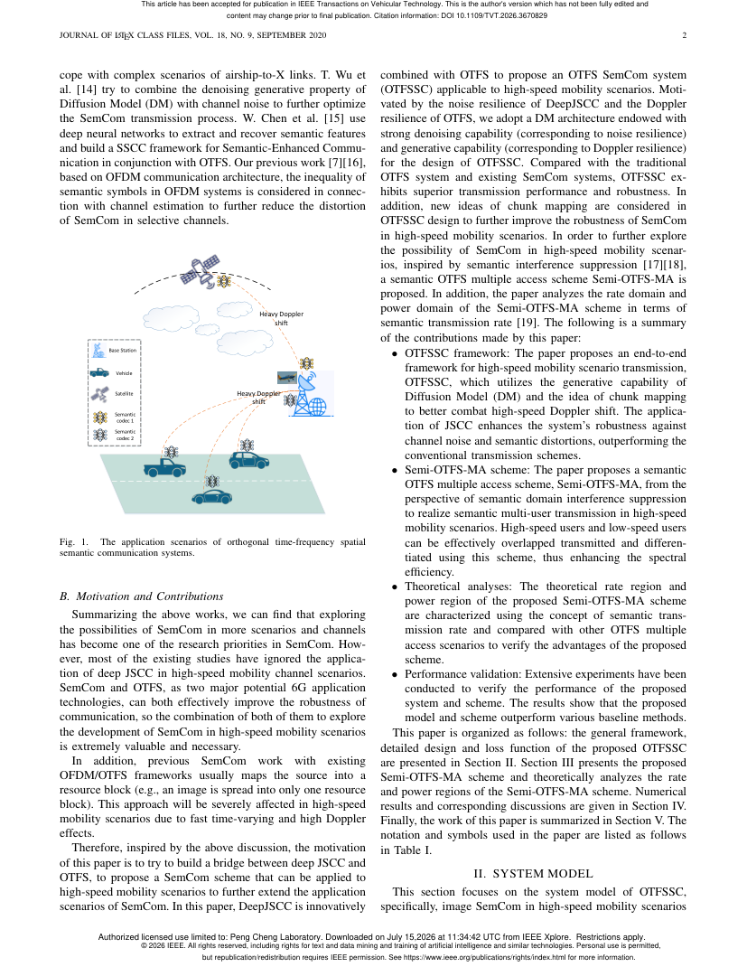 Semantic Communication for High-Speed Mobility Scenarios: A Semantic-OTFS Scheme 架构/方法页