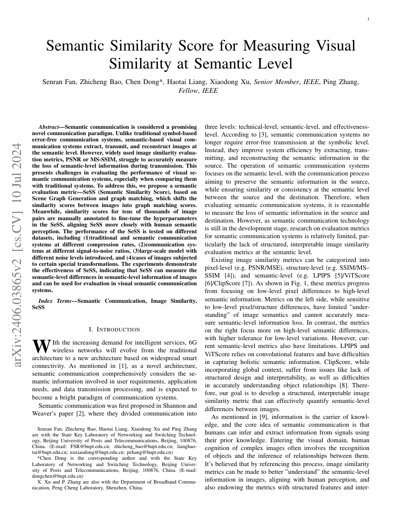 Semantic Similarity Score for Measuring Visual Similarity at Semantic Level 架构/方法页