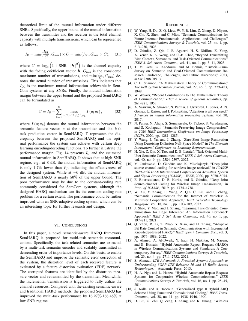 SemHARQ: Semantic-Aware Hybrid Automatic Repeat Request for Multi-Task Semantic Communications 关键结果页