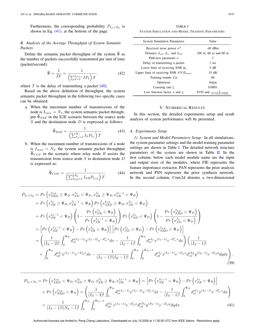 SPHARQ-Based Semantic Communication 关键结果页