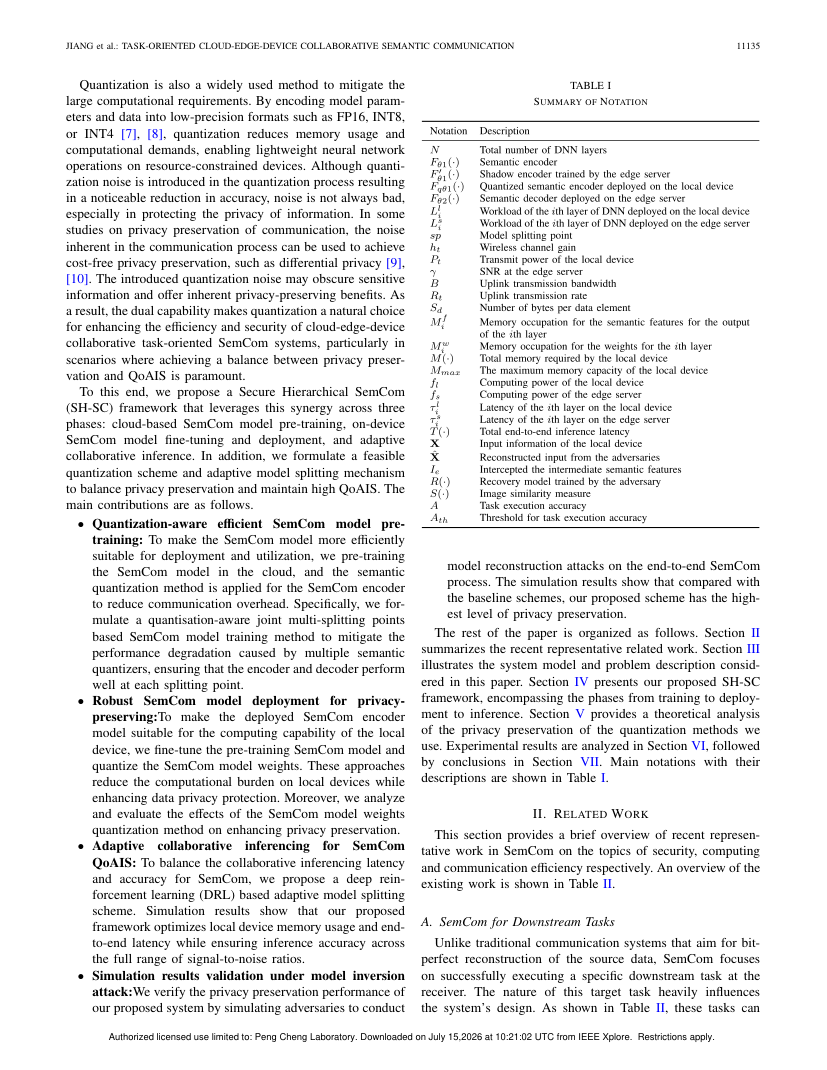 Task-Oriented Cloud-Edge-Device Collaborative Semantic Communication: Trade-off Between Privacy-Preserving and QoAIS 架构/方法页