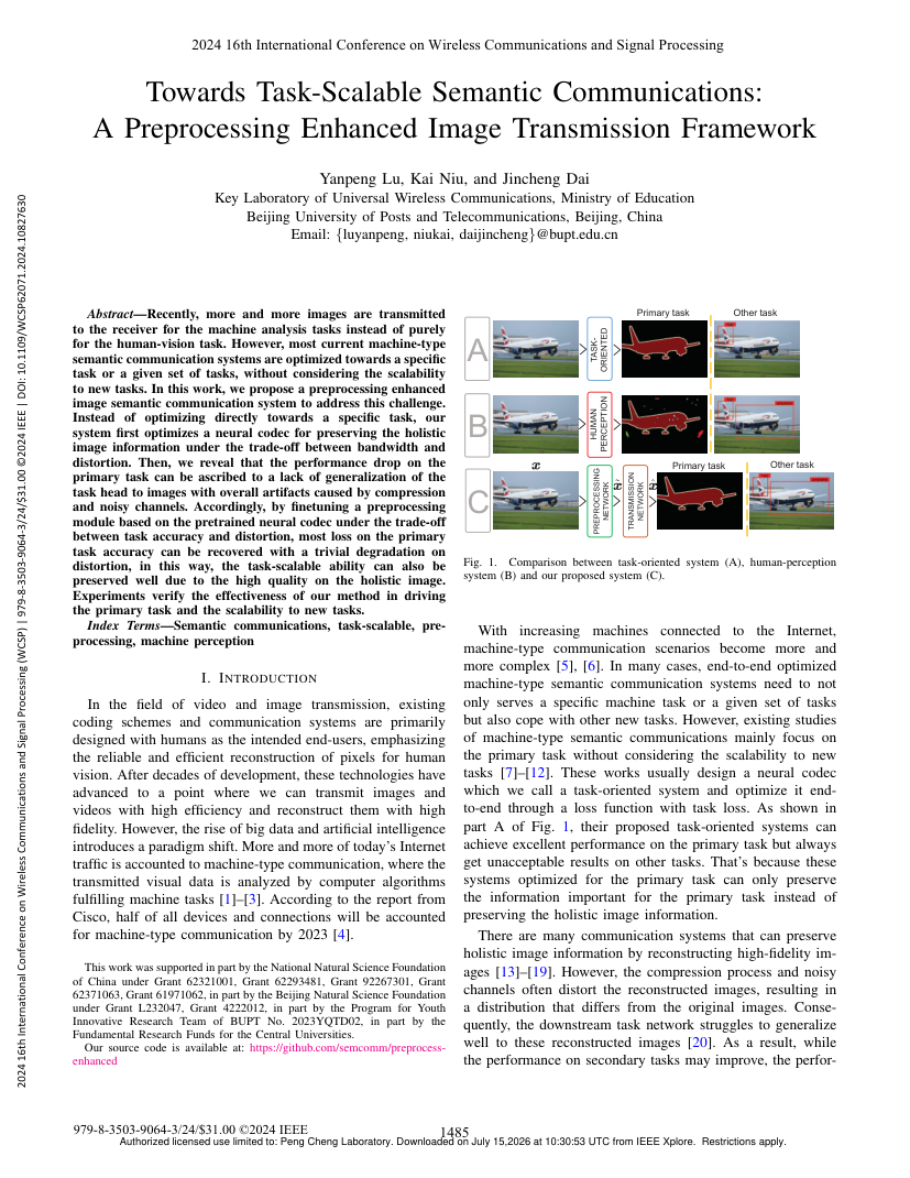 Towards Task-Scalable Semantic Communications: A Preprocessing Enhanced Image Transmission Framework 架构/方法页