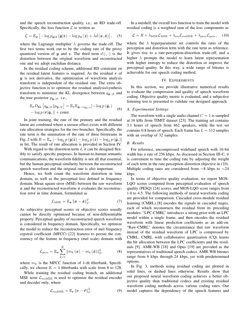 Variational Speech Waveform Compression to Catalyze Semantic Communications 关键结果页