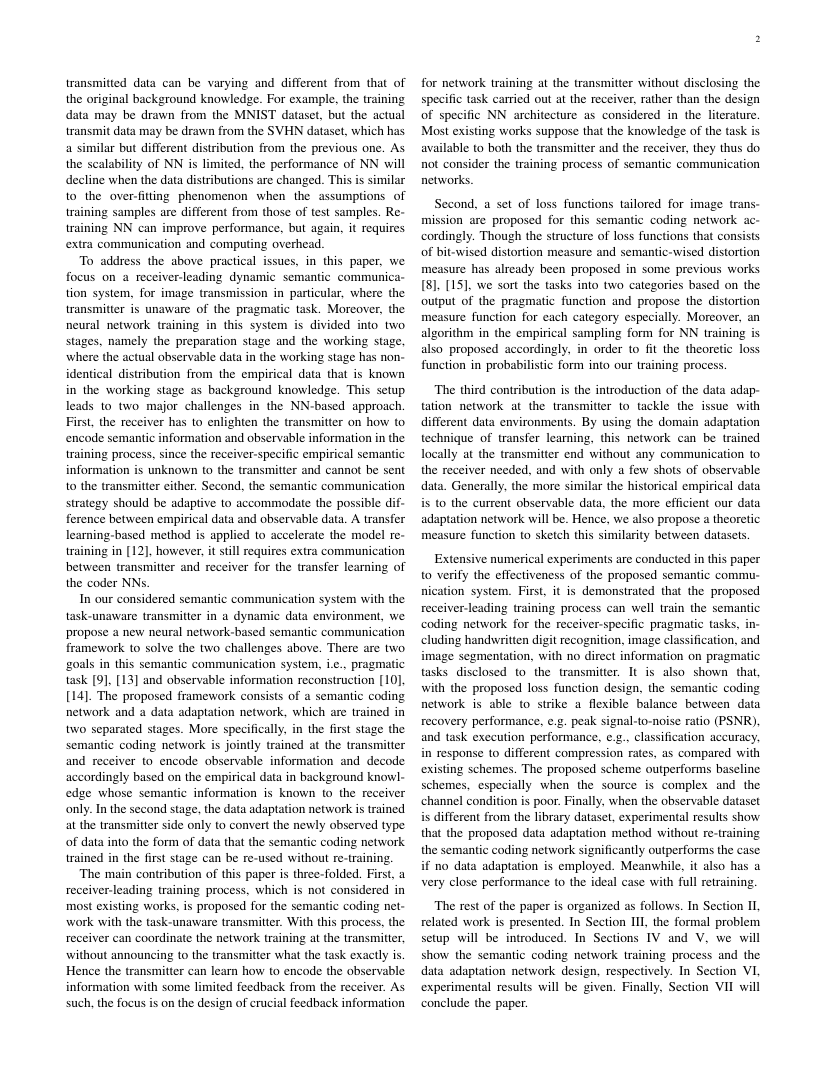 Deep Learning-Enabled Semantic Communication Systems With Task-Unaware Transmitter and Dynamic Data 架构/方法页