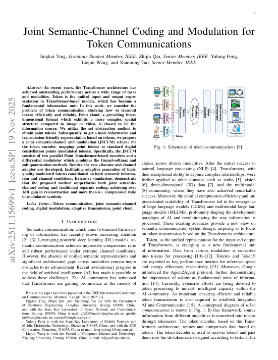 Joint Semantic-Channel Coding and Modulation for Token Communications 方法/架构页
