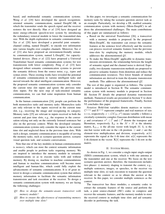 Semantic Communication With Memory 方法/架构页