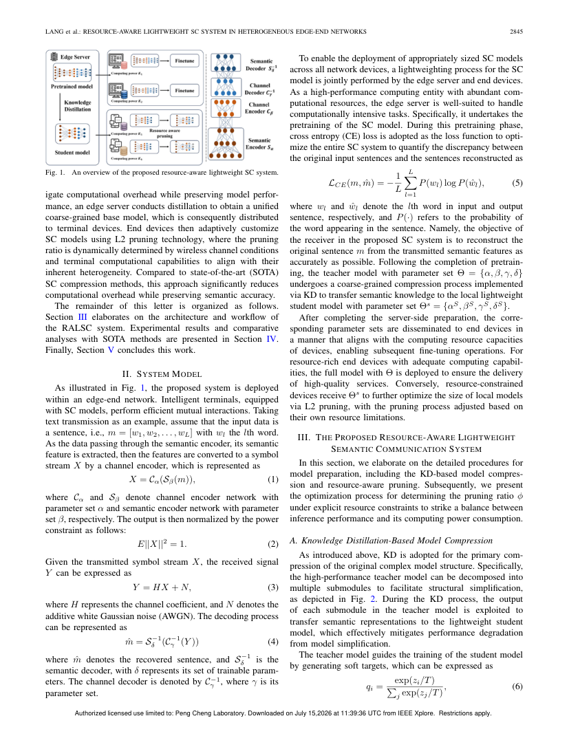 A Resource-Aware Lightweight Semantic Communication System in Heterogeneous Edge-End Networks 架构/方法页