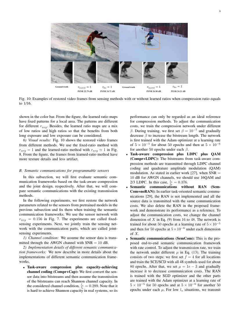Compression Ratio Learning and Semantic Communications for Video Imaging 关键结果页