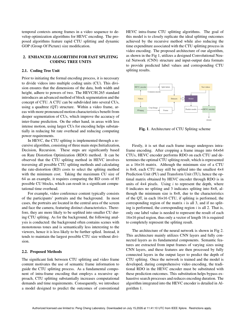 Deep Learning-Based CTU Splitting and Dynamic GOP Adjusting for Semantic Aware Video Compression 架构/方法页